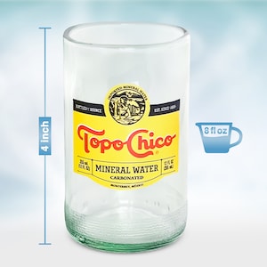 Topo Chico Bottle Drinking Glasses - Set of 2 (Fire Polished Rim)