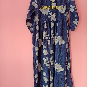 Robe d'été unie,Robe longue, Robe bohème,Robe à imprimé block,Robe indienne en coton,Robe à carreaux,Robe en coton pour femme,Robe à imprimé Inde image 5