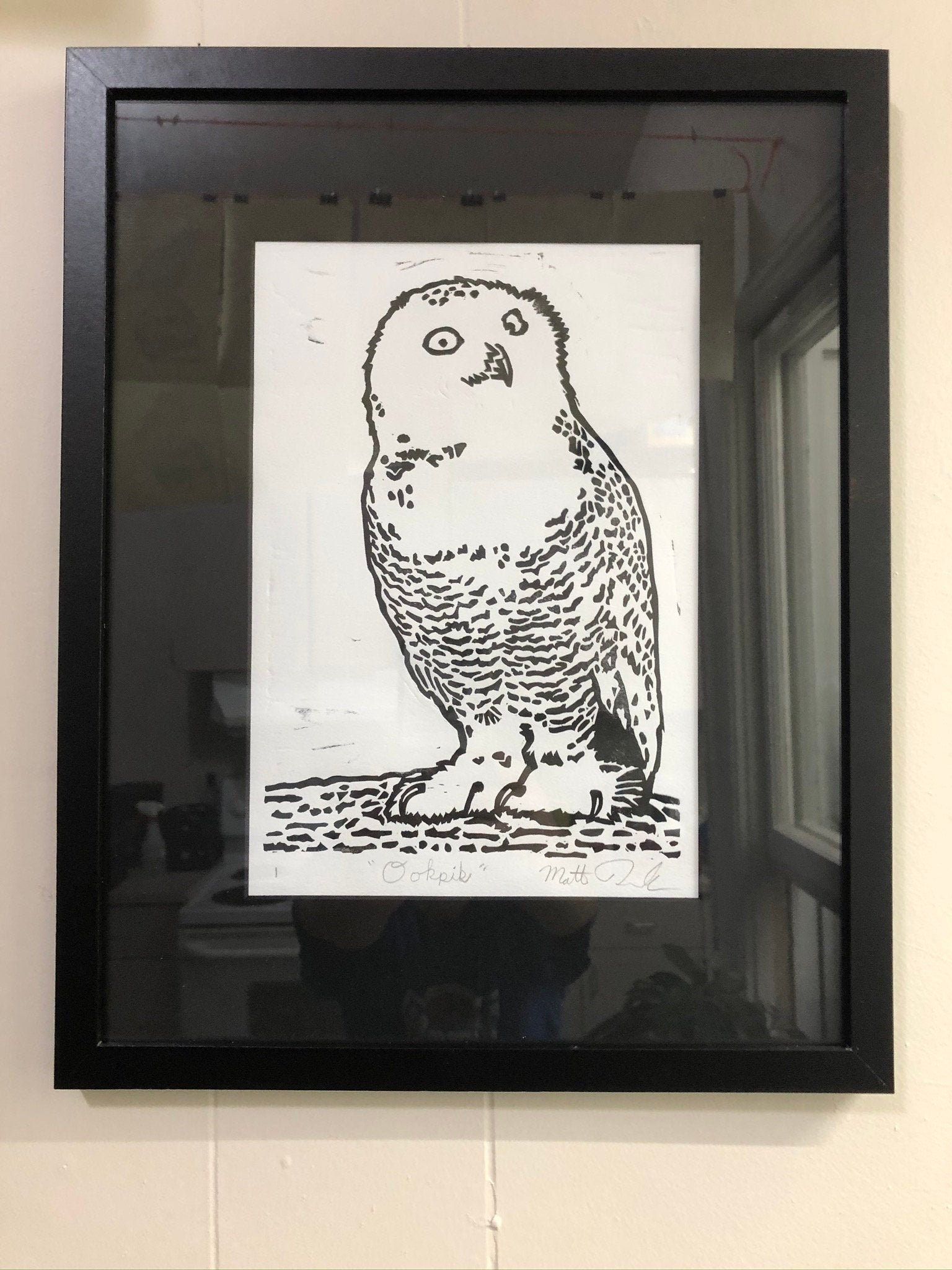Ookpik (Snowy Owl) Lino-Cut Print