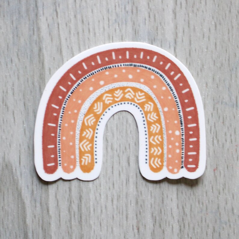 Boho Rainbow Vinyl Sticker // Weatherproof Sticker // Decal - Etsy