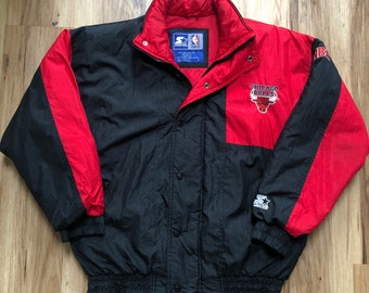 chicago bulls starter jacket etsy