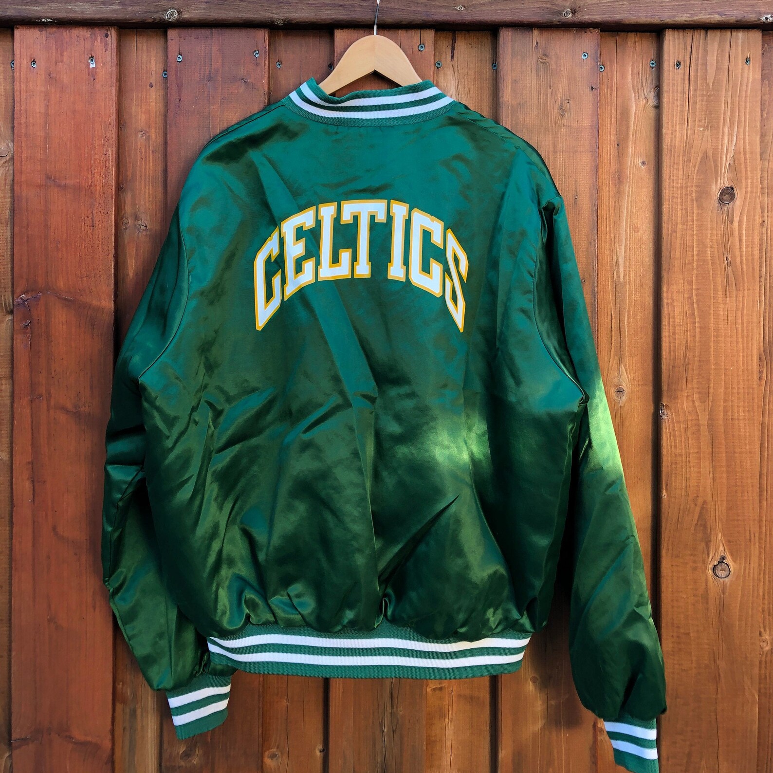 80s Vintage Boston Celtics Chalk Line Satin Varsity Bomber Etsy