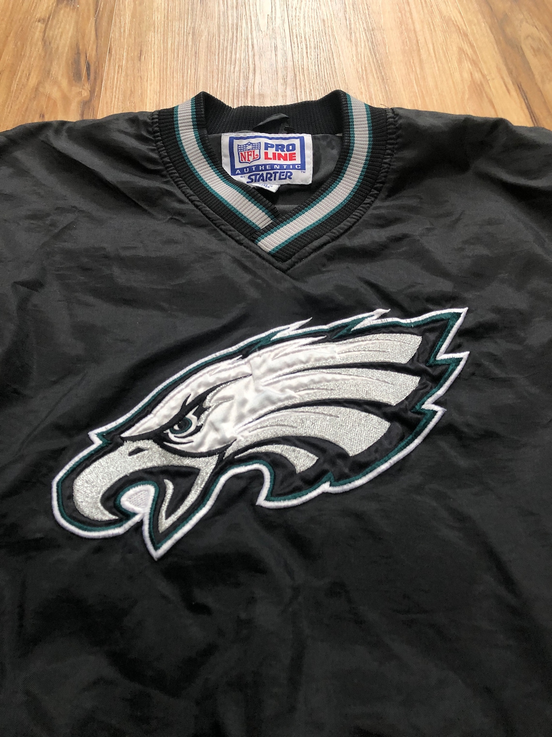 90s Vintage Philadelphia Eagles Black Starter Pullover