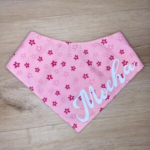Personalized Floral Bandana | Flower Bandana | Floral Bandana | Pink Dog Accessories | Pink Dog Bandana |