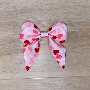 Valentines Dog Bow, Pink Collar Bow, Dog Sailor Bow, Dog Bowtie, Bow for Dog Collar