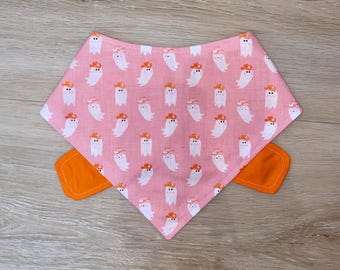 Pañuelo de Halloween personalizado para mascotas: Estampado de fantasma y calabaza