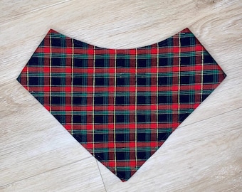 Christmas Plaid Bandana | Christmas Gift Dog bandana | Christmas Dog Accessories | Christmas Dog Bandana |