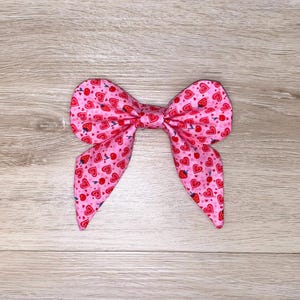 Valentine’s Day Dog Bow, Pink Collar Bow, Dog Sailor Bow, Dog Bowtie, Bow for Dog Collar, Strawberry dog bow