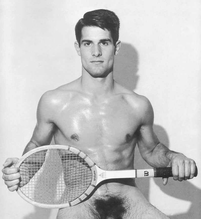 Naked Tennis Player Vintage Photo 1970s Print Male Erotica image 3.