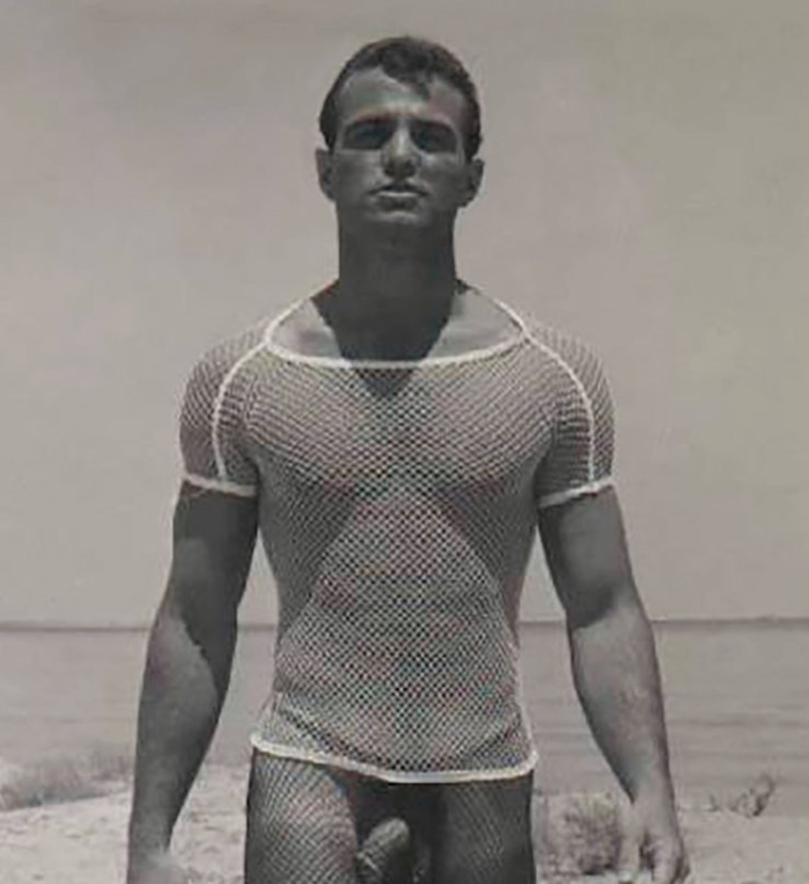 Nude Male Walking At Beach Vintage Photo 1950s Gay Print Wall Etsy 