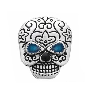 Skull Snap Button, Fits 18mm 20mm Jewelry, Gifts for Her, Skull Jewelry, Biker Charm, Biker Jewelry,