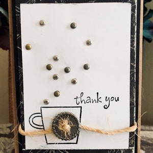 Biglietto di ringraziamento per il caffè fatto a mano