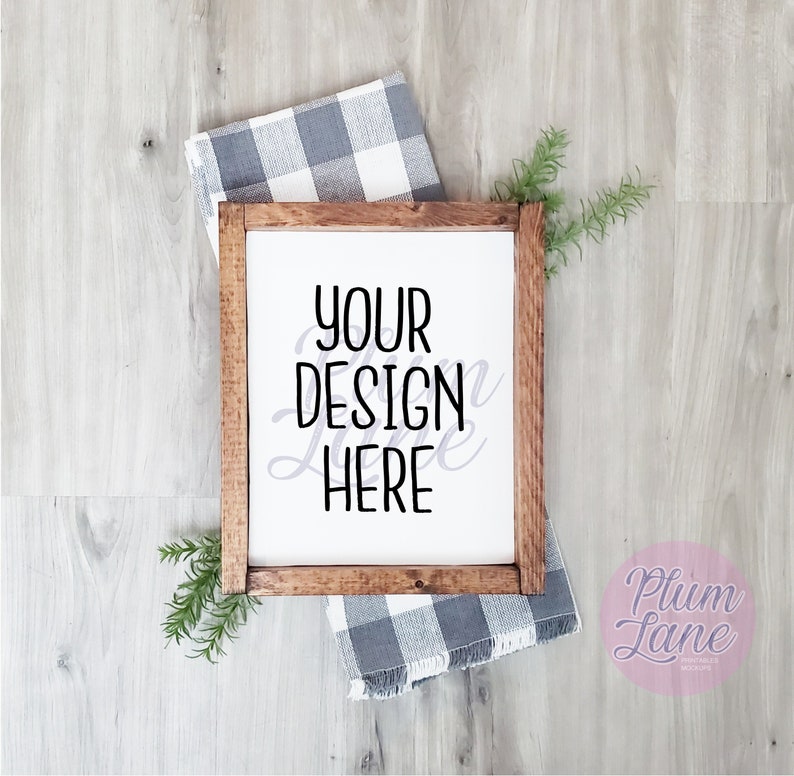 Download Farmhouse Sign Mockup Wood Frame Mockup Wood Sign Mockup ...