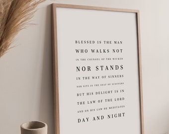 Psalm 1 Poster Art Print Blessed is the man...