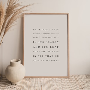 Psalm 1:3 Bible Verse Poster Wall Art Print