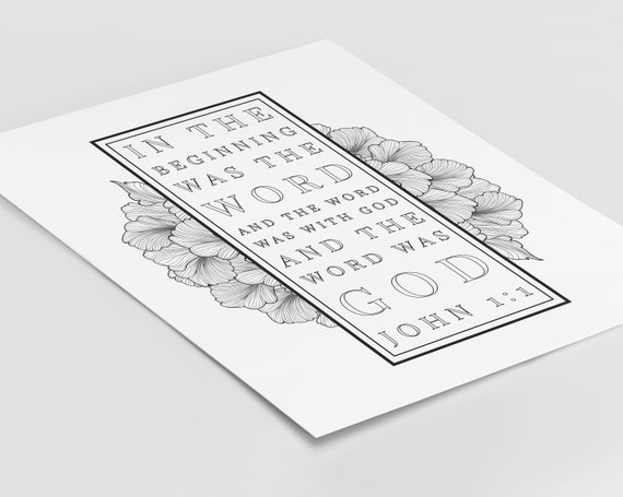 John 1:1 Coloring Page | Etsy