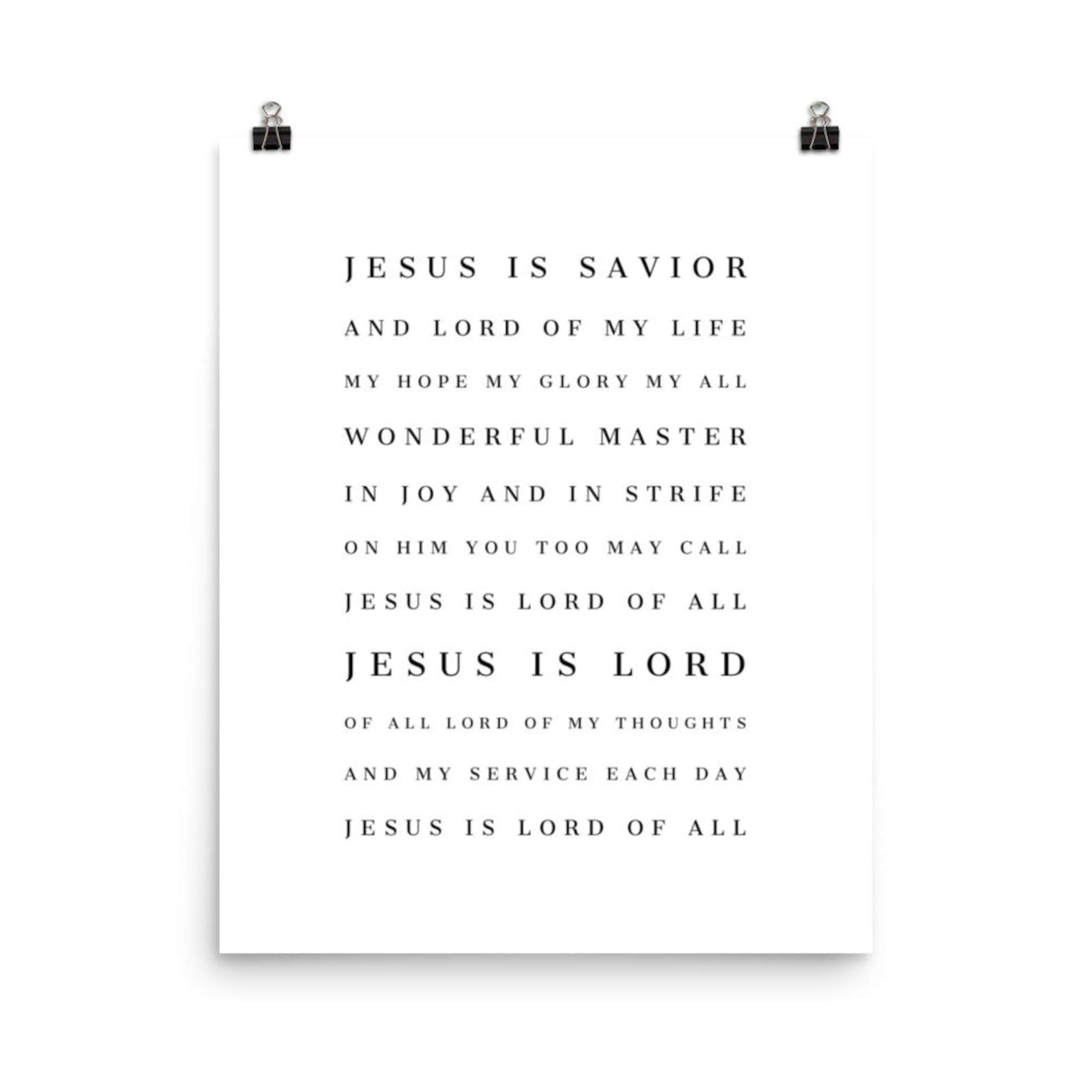Jesus is Lord of All Hymn Art Print 8x10 12x16 12x18 16x20 Etsy