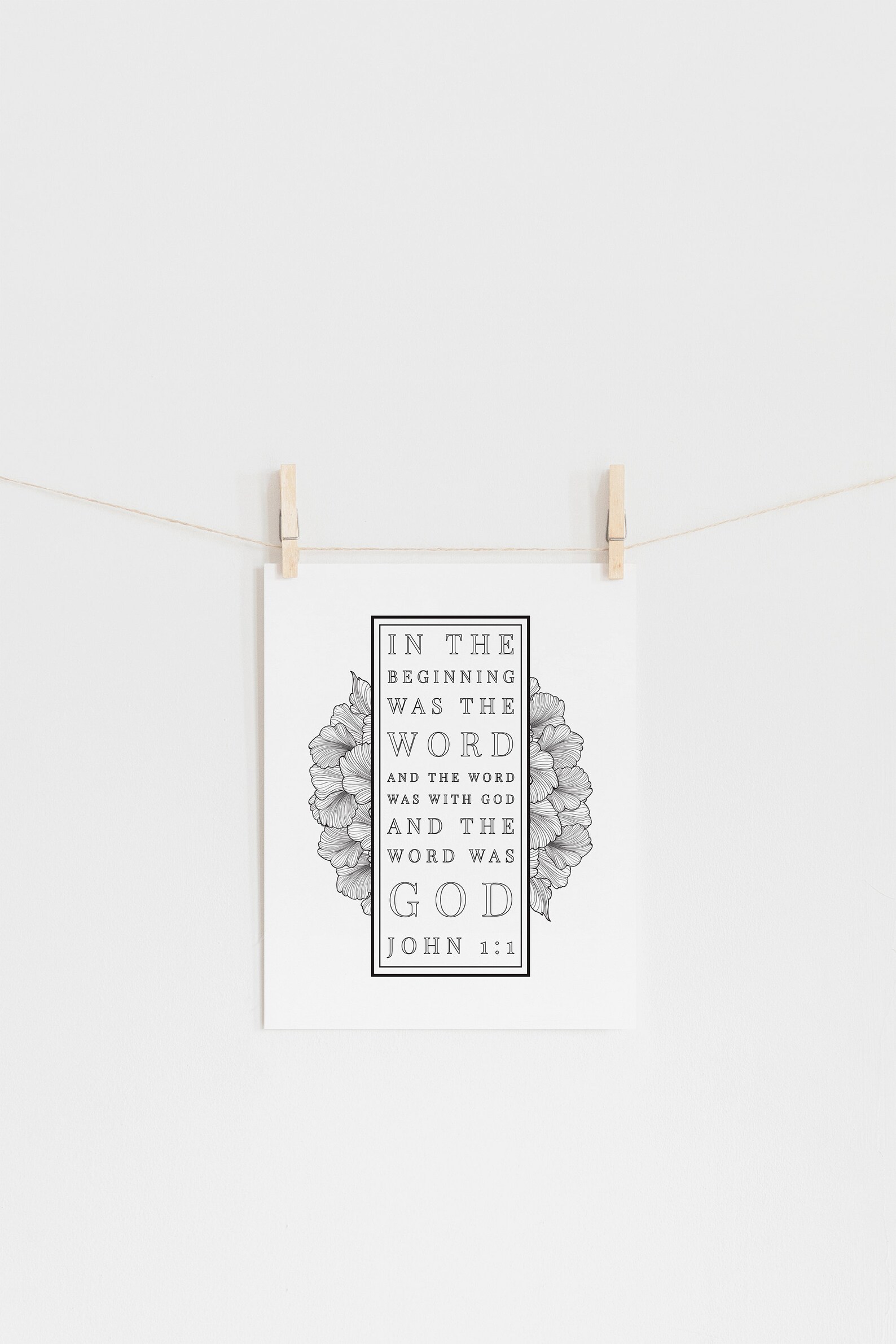 John 1:1 Coloring Page - Etsy