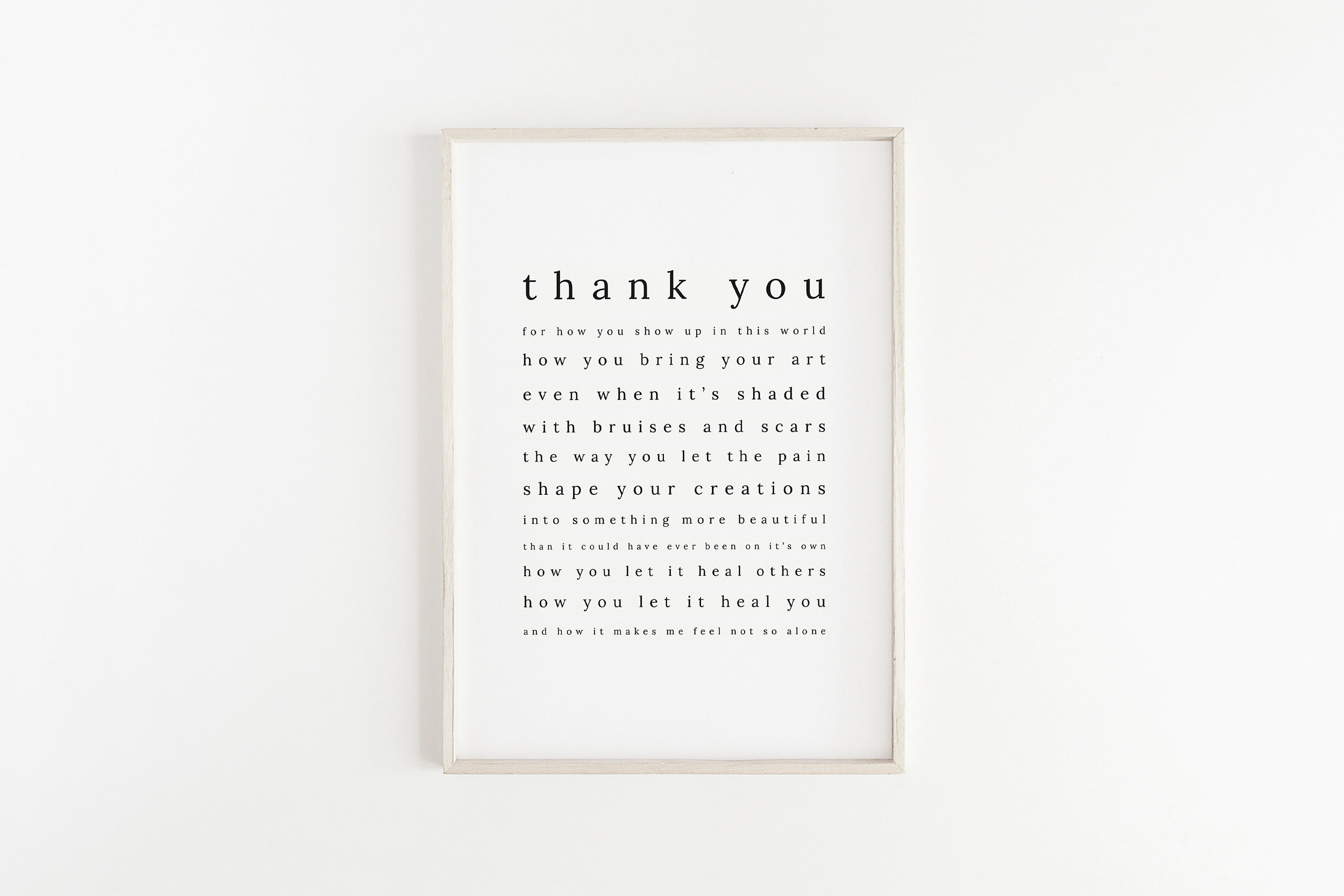 Thank You Card Poem Printable Instant Digital Download, 5x7, 8 X 10 ...