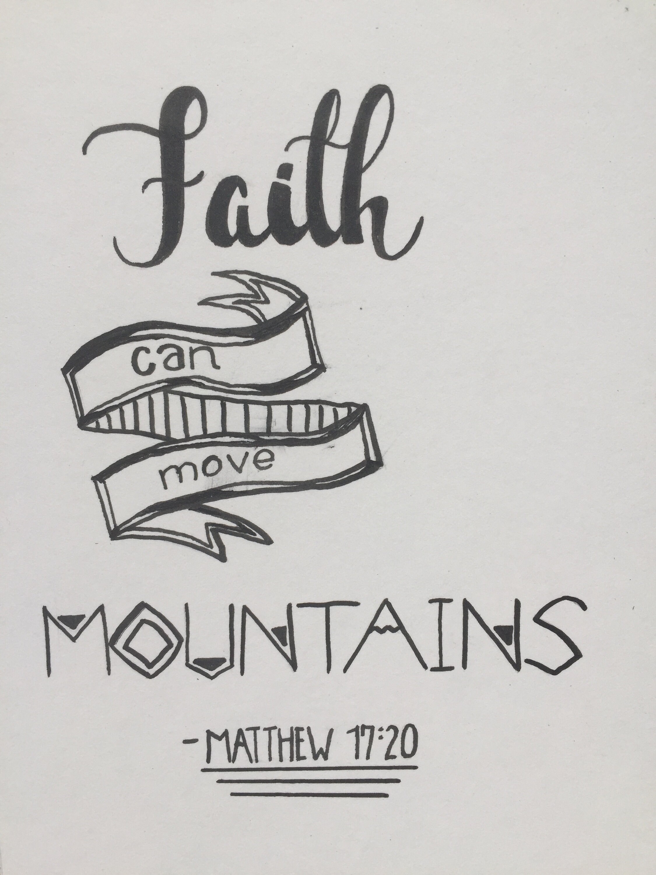 Faith can move mountains Calligraphy Printable Etsy