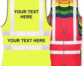 Customised Hi Vis Vest Personalised Printed High Viz Safety Vest EN471, Adult and Children Hi Vis