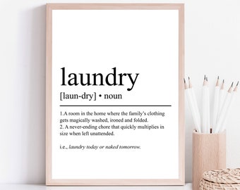 LAUNDRY definition print, typography print, funny print, laundryroom, home decor, Funny Printable art, definition poster