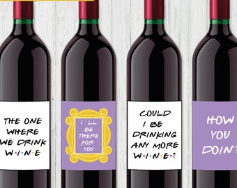 Friends are the family ..Wine bottle vase vinyl decal sticker