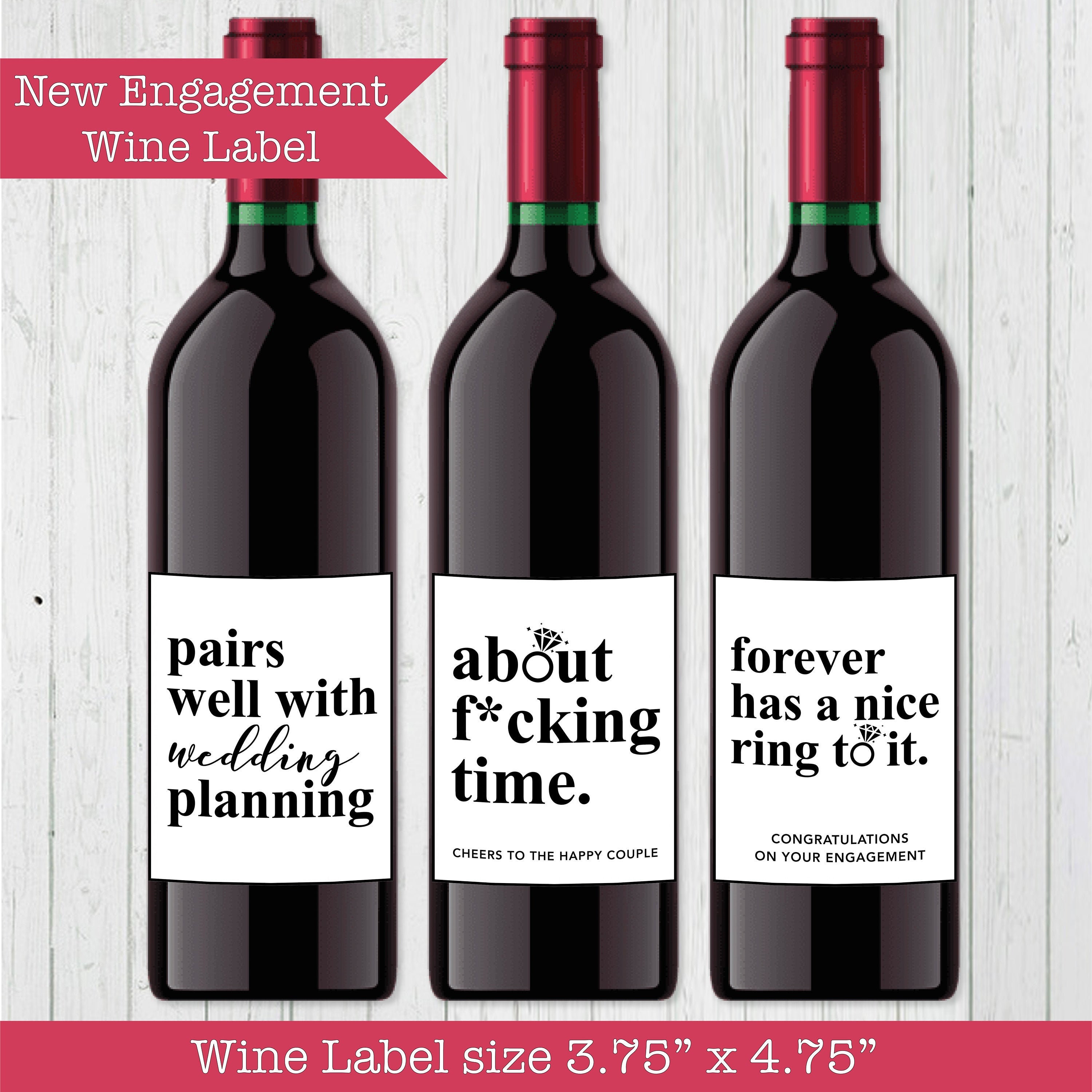 New Engagement Wine Bottle Labels It's About Time Etsy Ireland