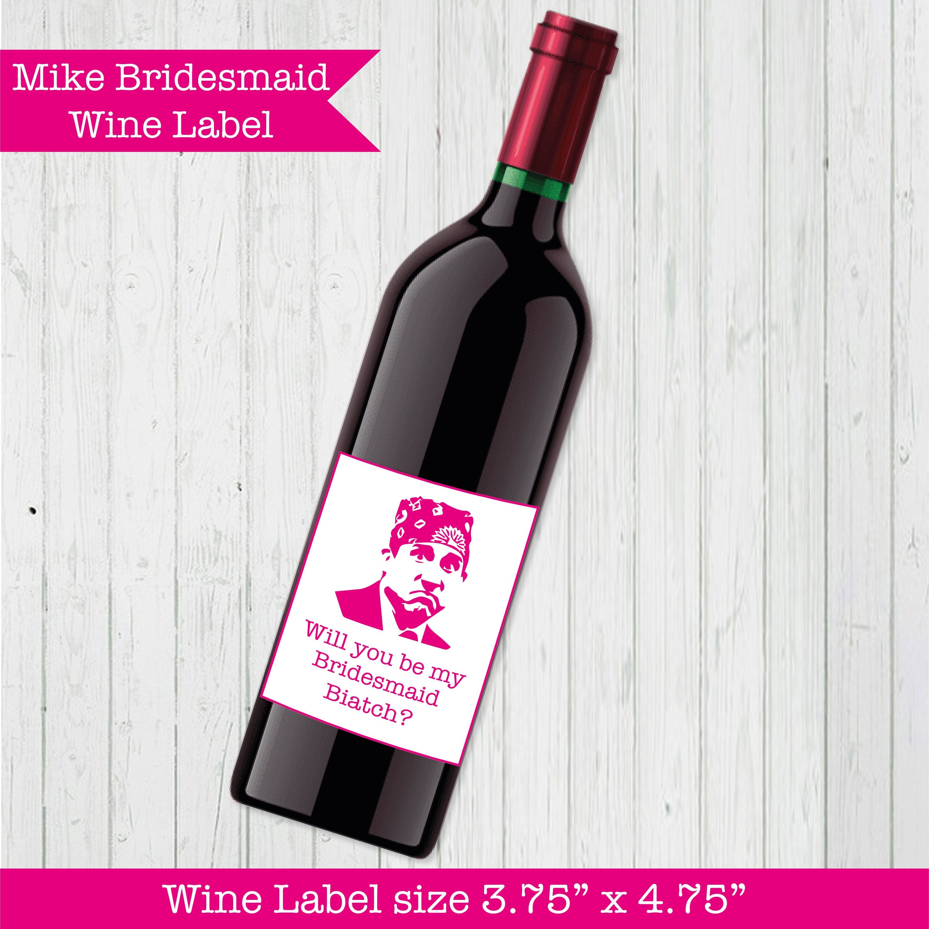 The Office Bridesmaid Wine Bottle Labels Michael Scott Wine ...
