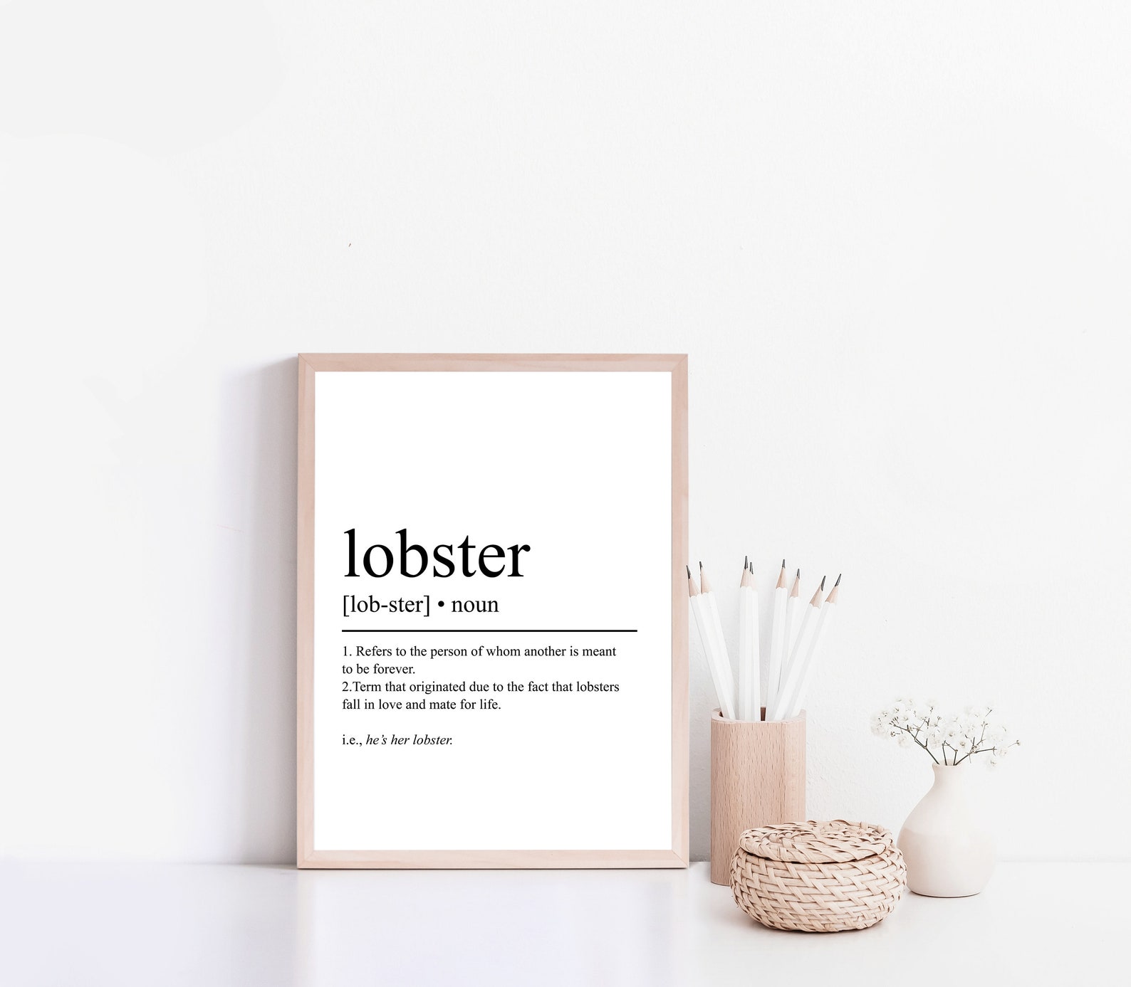 LOBSTER, Definition Print, Typography Print, Funny Print, Home Print, Home Decor, Minimalist