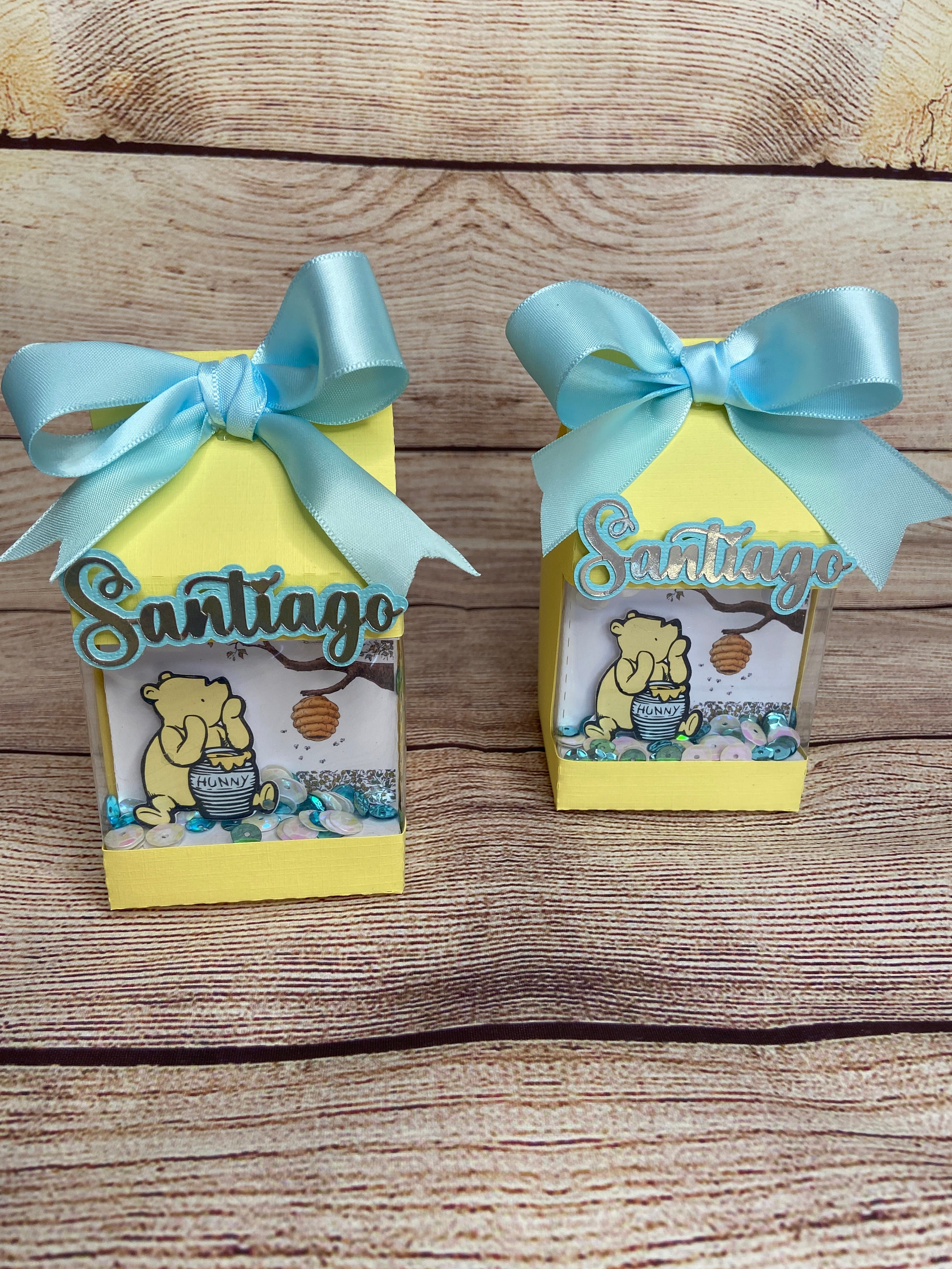 SumDirect Paper Beehive Gift Boxes - 50Pcs Wedding Favor Candy Boxes with  Ribbons,Yellow Winnie The Pooh Baby Shower Bee Gift Box for Birthday