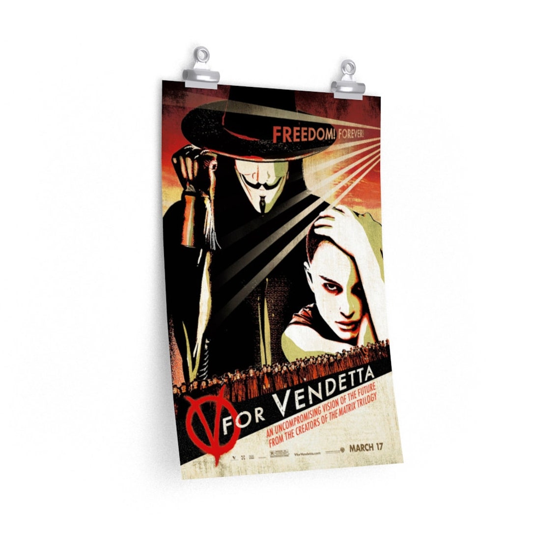 Film V Pour Vendetta Complet En Francais V pour Vendetta 2005 vintage Movie Poster rétro affiche de | Etsy