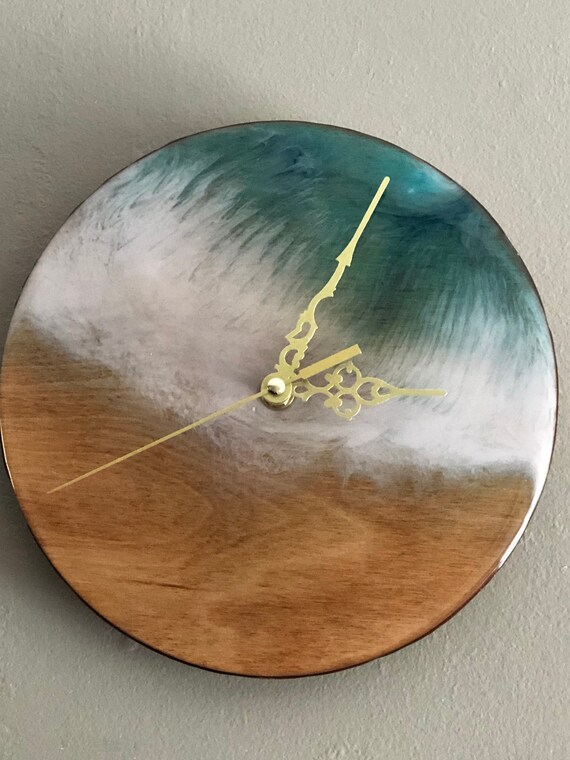 Beach Inspired Resin Clock Home Decor Resin Art Ocean Decor Etsy
