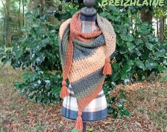 Soft and warm shawl in autumnal colors