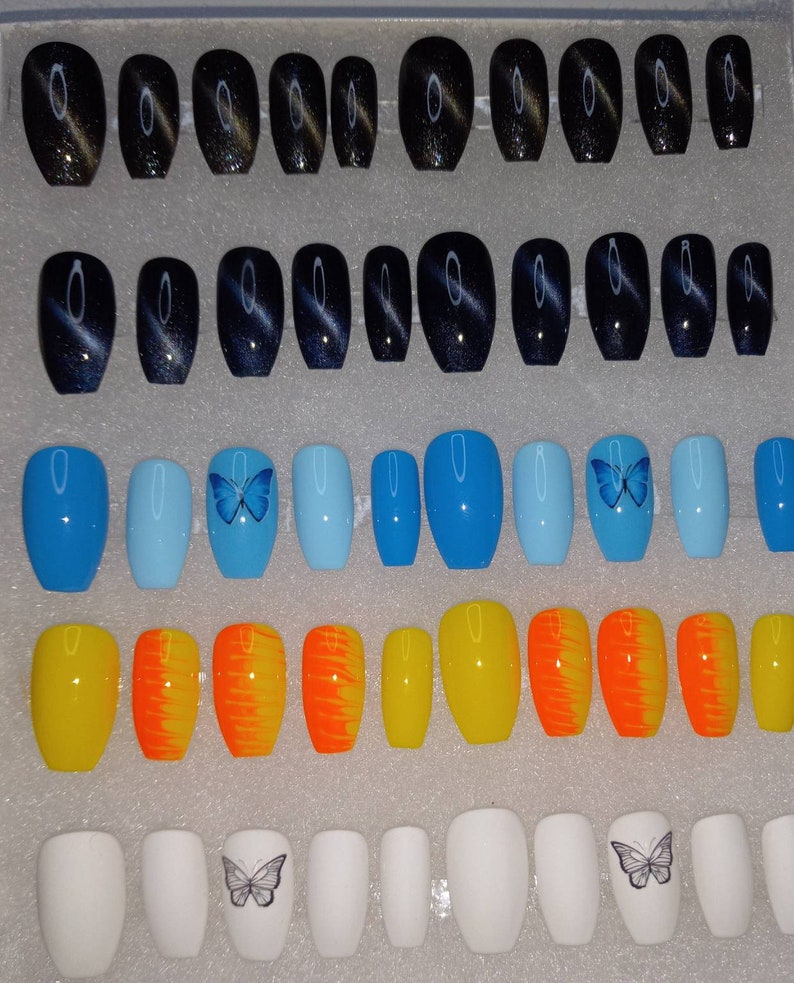 variety of press on nails with different designs