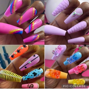 Build Your Bundle, Gel Press On Nails, Wholesale Nails, Nail Bundle, Long, Short, Trendy Nails image 1