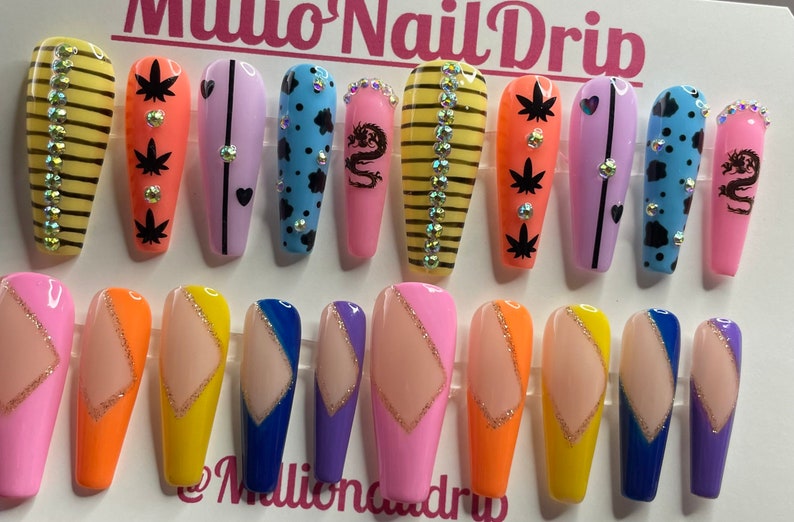 Build Your Bundle, Gel Press On Nails, Wholesale Nails, Nail Bundle, Long, Short, Trendy Nails image 5