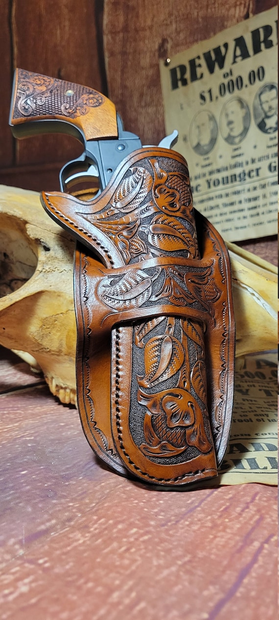 Hulara Heritage 22 Westernholster in reliëf gemaakt van leer, holster