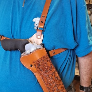 Handmade Leather Chest Holster, Hunting, Alaska Rig, Kodiak Rig, Sportsman&#39;s Rig, Smith and Wesson, S&W, .460 magnum, .500 magnum, X frame
