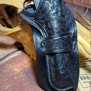 Mexican loop holster for Ruger Wrangler or Heritage Rough Rider 5.5" or shorter barrel image 5