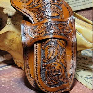 Mexican loop holster for Ruger Wrangler or Heritage Rough Rider 5.5" or shorter barrel image 4