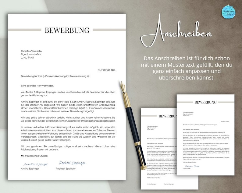 Wohnungsbewerbung Familie, Paar, Single Sofort Download Wohnung Bewerbung Vorlage Potsdam Bild 5