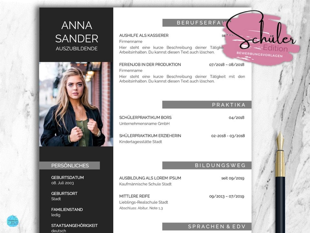 Lebenslauf Vorlagen für Schüler online Ressourcen