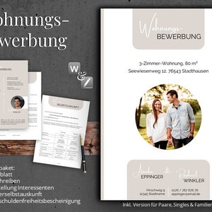 Wohnungsbewerbung | Paar, Single & Familie | Wohnung Bewerbung Vorlage &quot;Berlin&quot;
