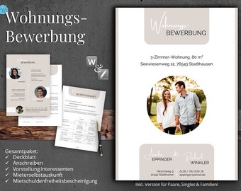 Wohnungsbewerbung | Paar, Single & Familie | Wohnung Bewerbung Vorlage "Berlin"