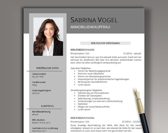 Professionelle Bewerbungsvorlage deutsch | Lebenslauf Vorlage Word, Pages & Canva | Seriöse Bewerbung