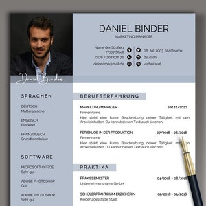 Professionelle Bewerbungsvorlage deutsch Word & Pages Lebenslauf Vorlage