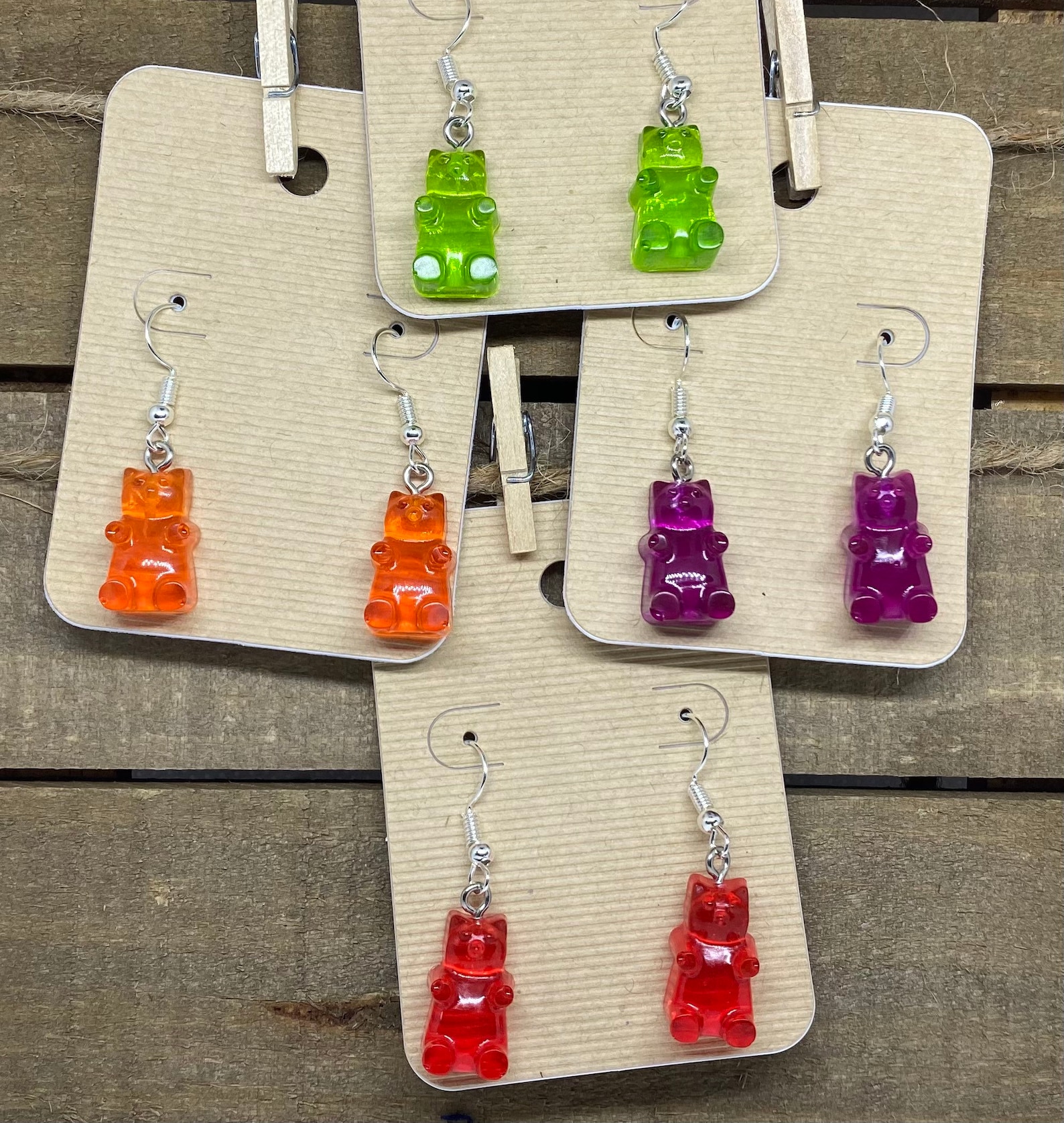 GUMMY BEAR EARRINGS Statement Earrings Handmade Dangle Etsy
