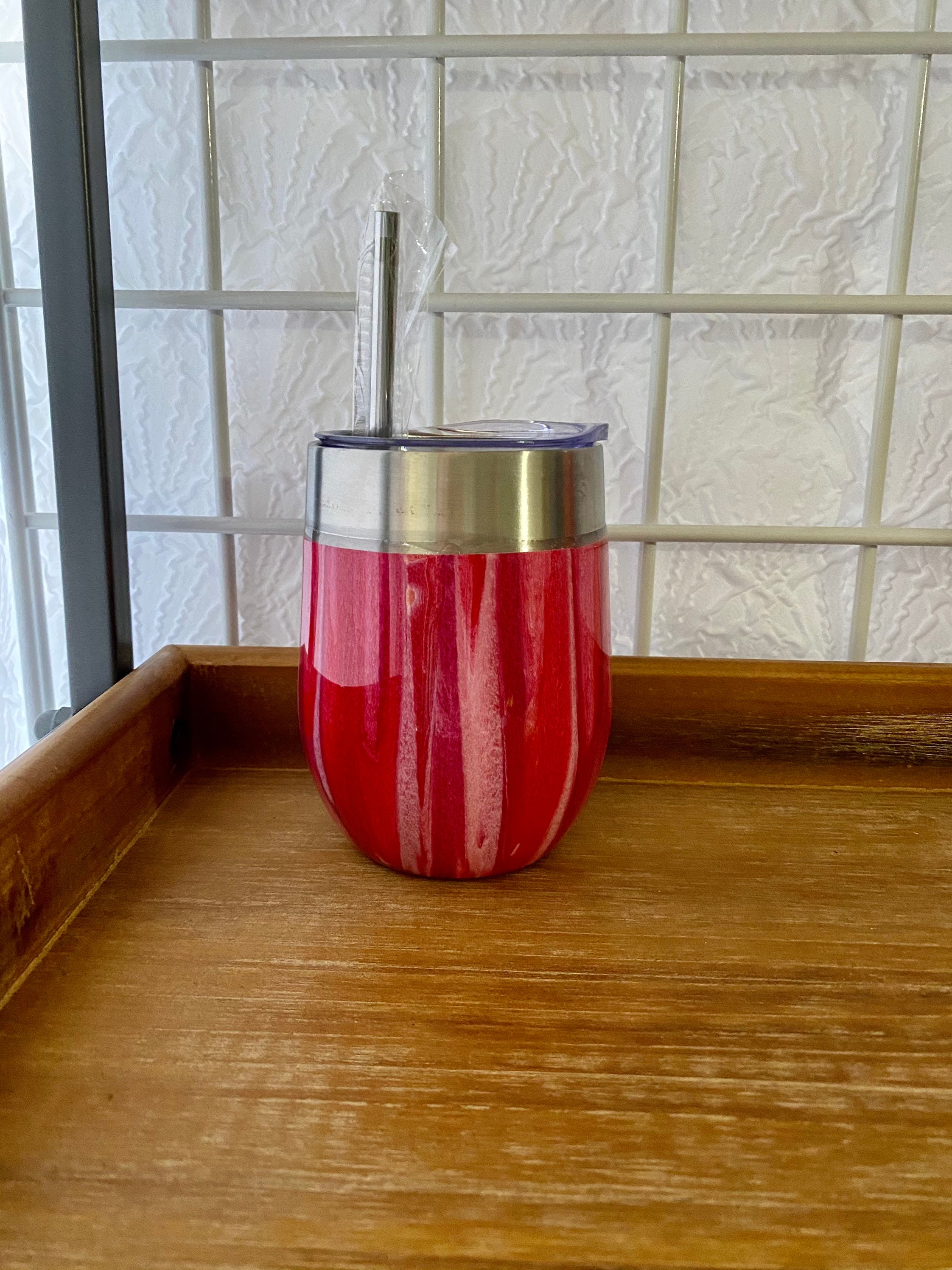 12oz Tumbler Acrylic Pour Acrylic Paint Tumbler Handmade Etsy