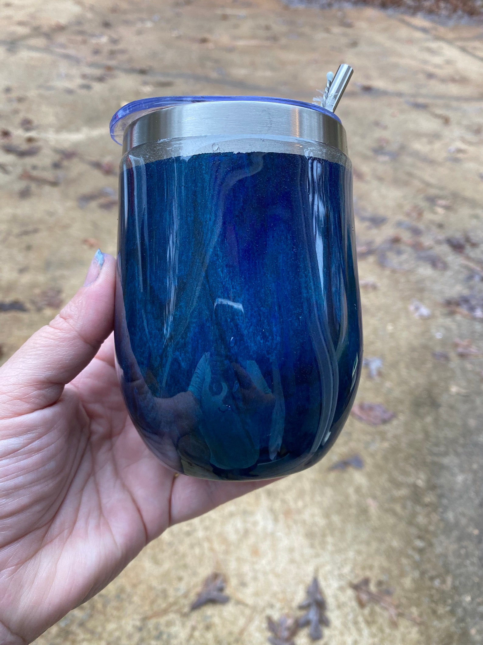 12oz Tumbler Acrylic Pour Acrylic Paint Tumbler Handmade Etsy